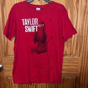 Taylor Swift Red  Graphic Tee with White Accents